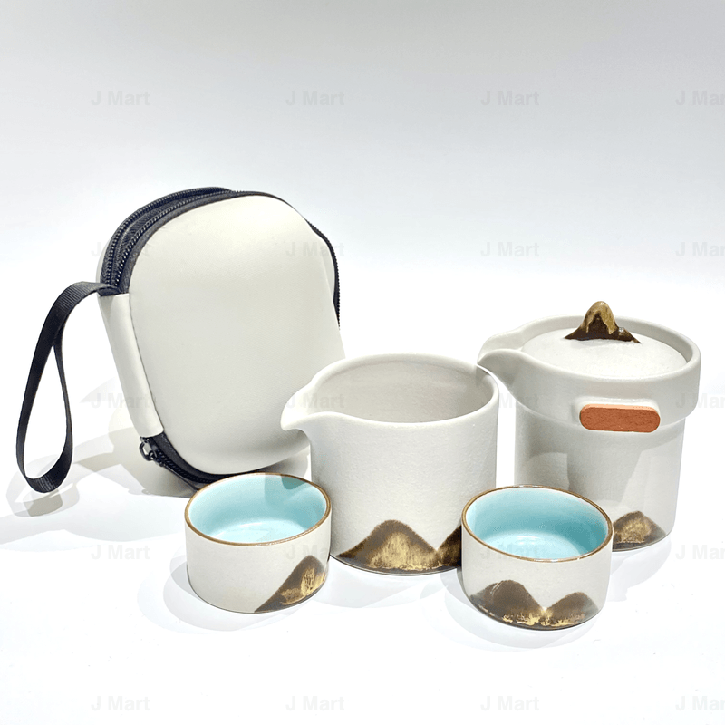 Travel bag with 1 Tea Pot and 3 cups - J Mart