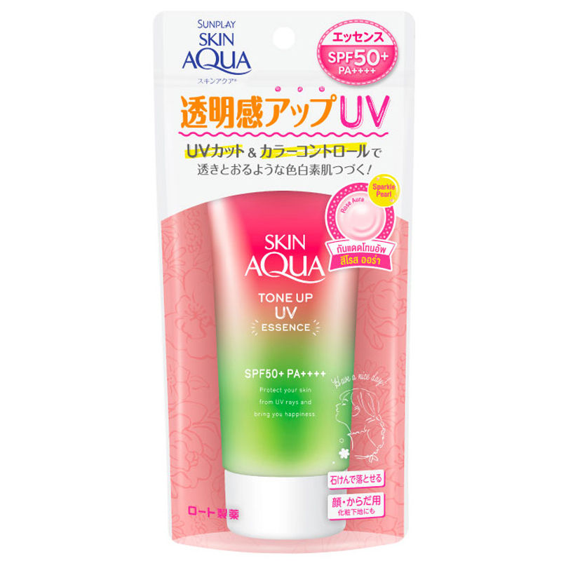 Rohto Skin Aqua Tone Up UV Essence rose 80g