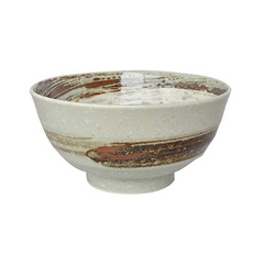 Mino ware Donburi Bowl(Brown Circle Pattern)