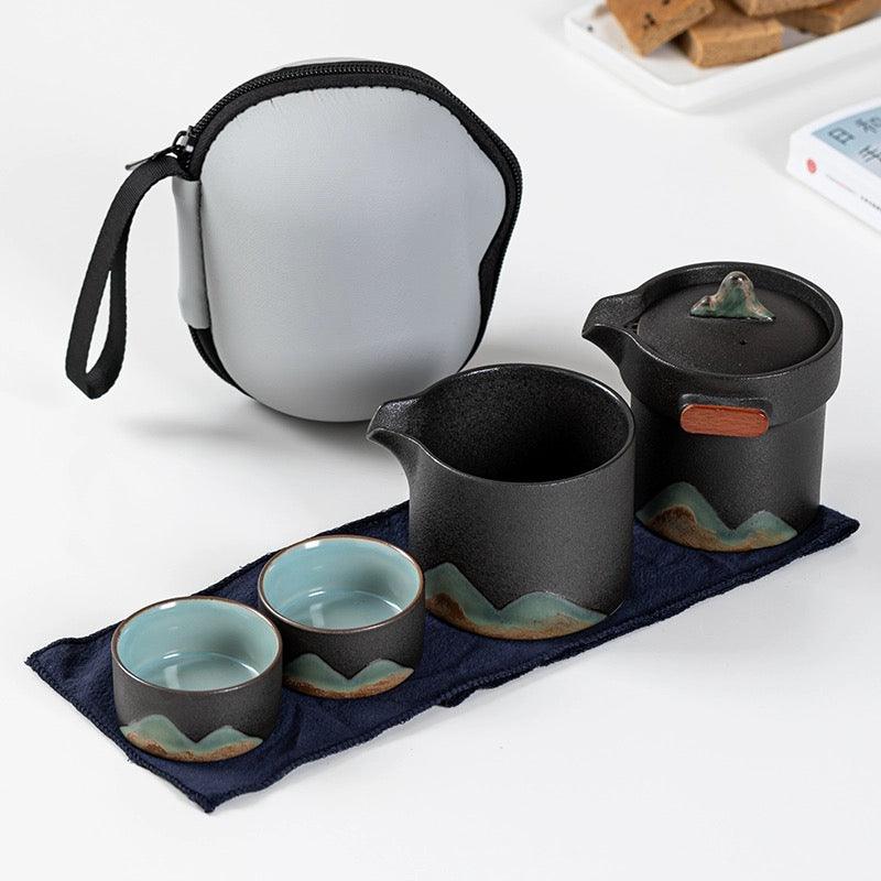 Travel bag with 1 Tea Pot and 3 cups - J Mart